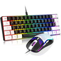 RedThunder 60% RGB Gaming Keyboard and Mouse Combo – UK Layout, Black-White