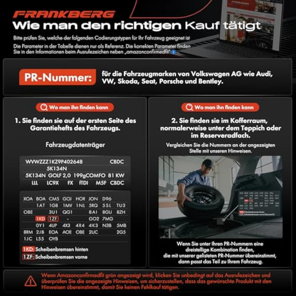 Frankberg Front Left Brake Caliper for Tiguan Q3 Sharan | ATE System