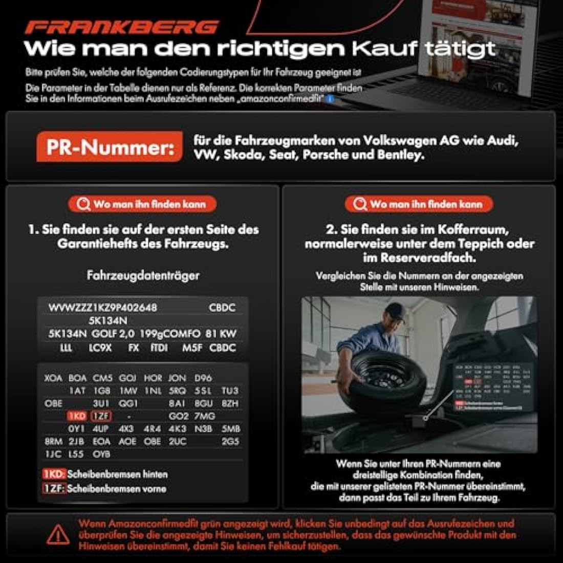 Frankberg Front Left Brake Caliper for Tiguan Q3 Sharan | ATE System