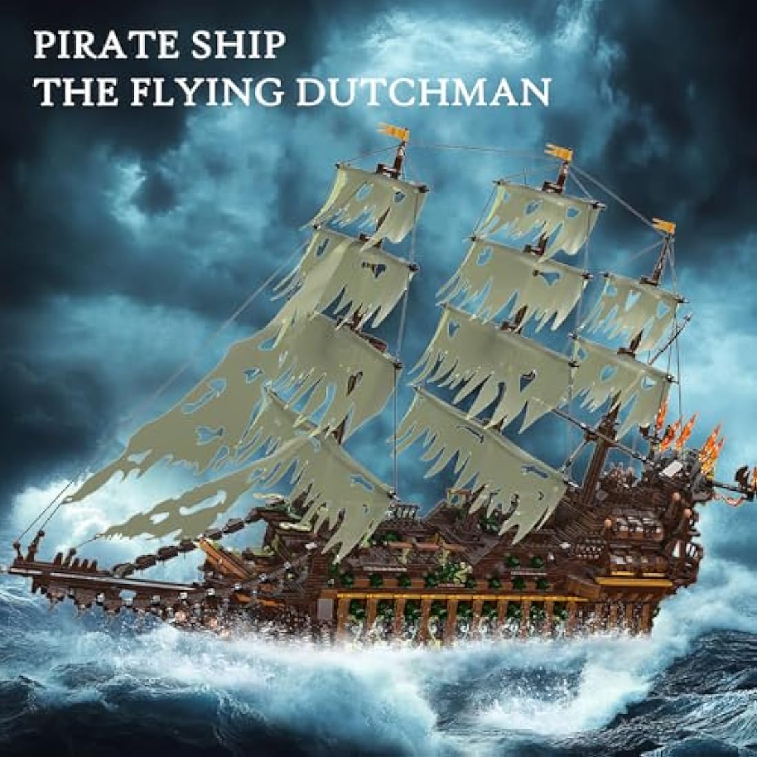 JMBricklayer Ghost Pirate Ship Model Kit - 4364 Piece Building Blocks