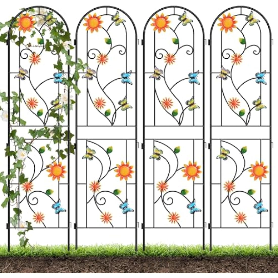 2.2M Butterfly Garden Trellis | 4-Pack Rustproof Metal Support