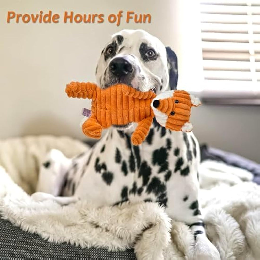 5-Pack Squeaky Plush Dog Toys for Aggressive Chewers