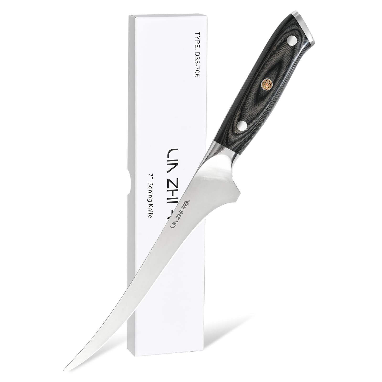 LIN ZHI REN 7 Inch Fillet Knife | Stainless Steel Professional Boning Knife