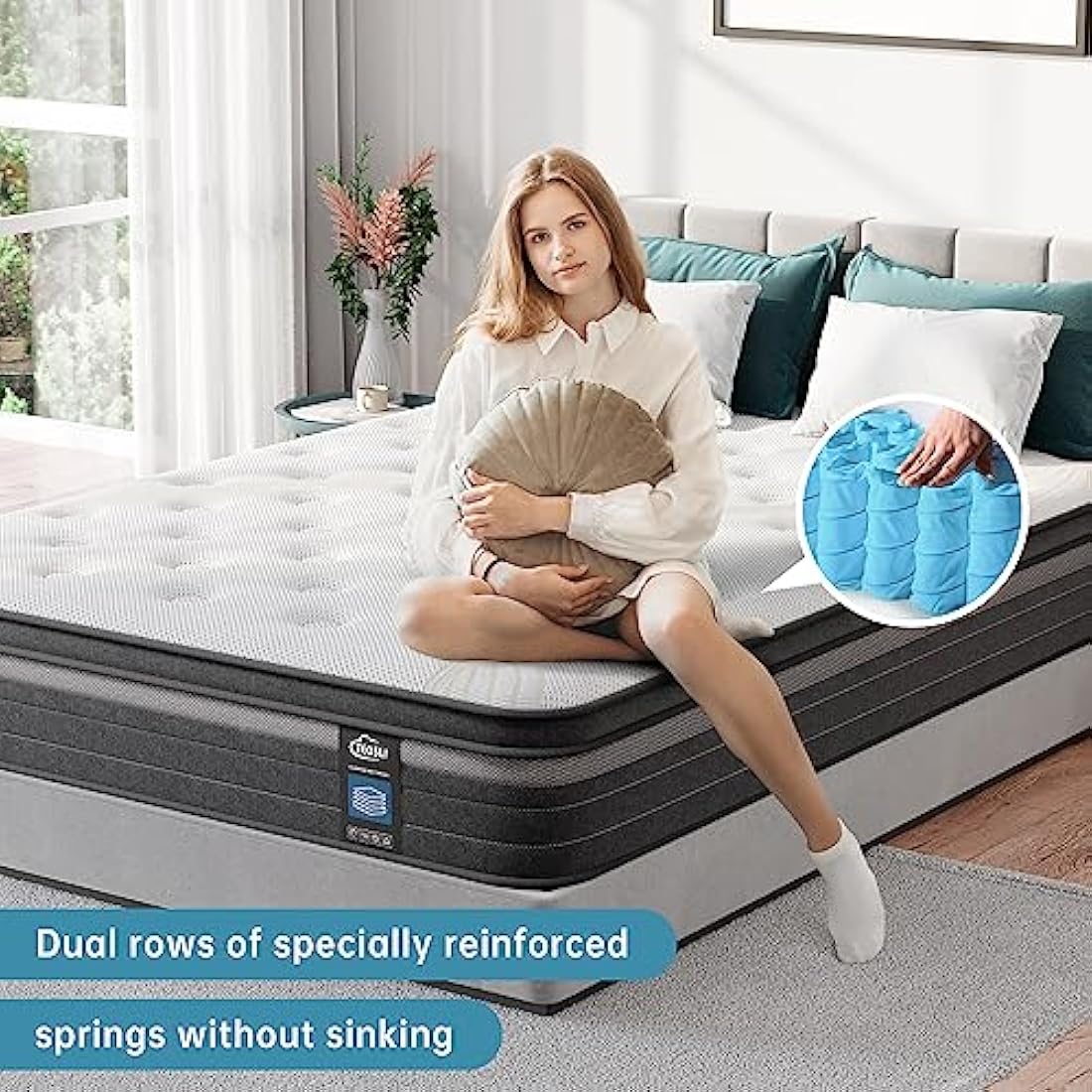TeQsli Single Hybrid Mattress – Gel Memory Foam & Pocket Sprung