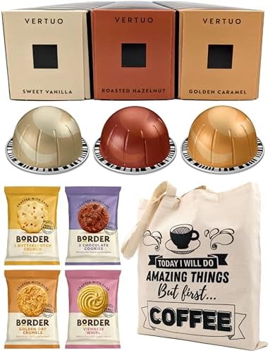 Nespresso Vertuo Coffee Pods Variety Pack & Biscuits - 30 Pods