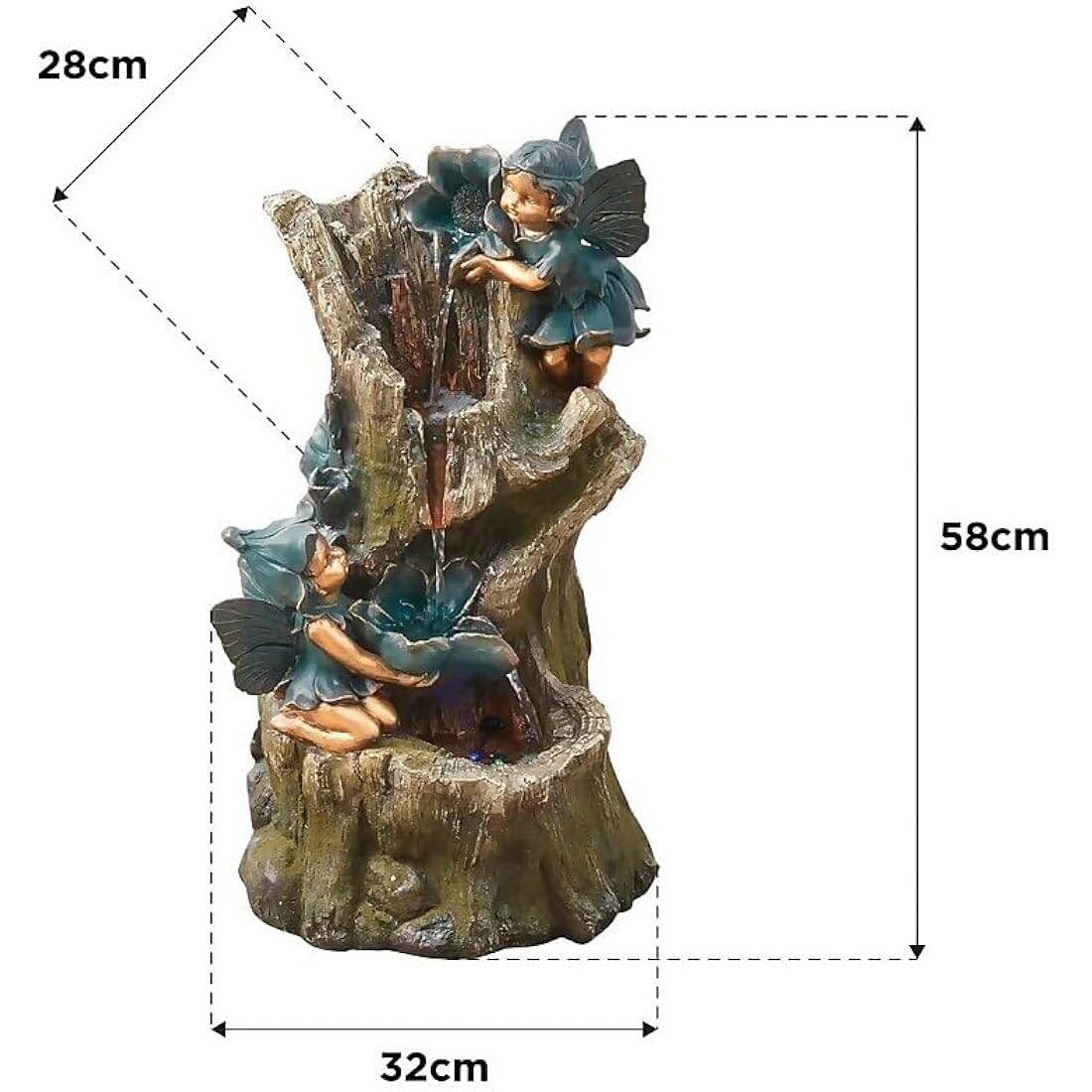 Spellbound Resin Garden Water Feature with LED Light