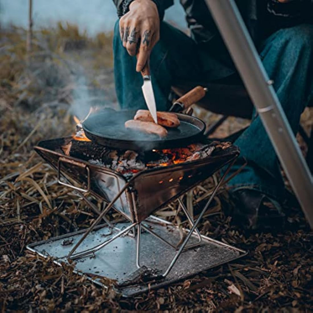 Campingmoon 3-in-1 Portable Stainless Steel Wood Burning Grill & Fire Pit