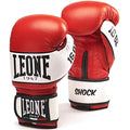 Leone 1947 Shock Boxing Gloves – Full Grain Leather, Red, 10 OZ