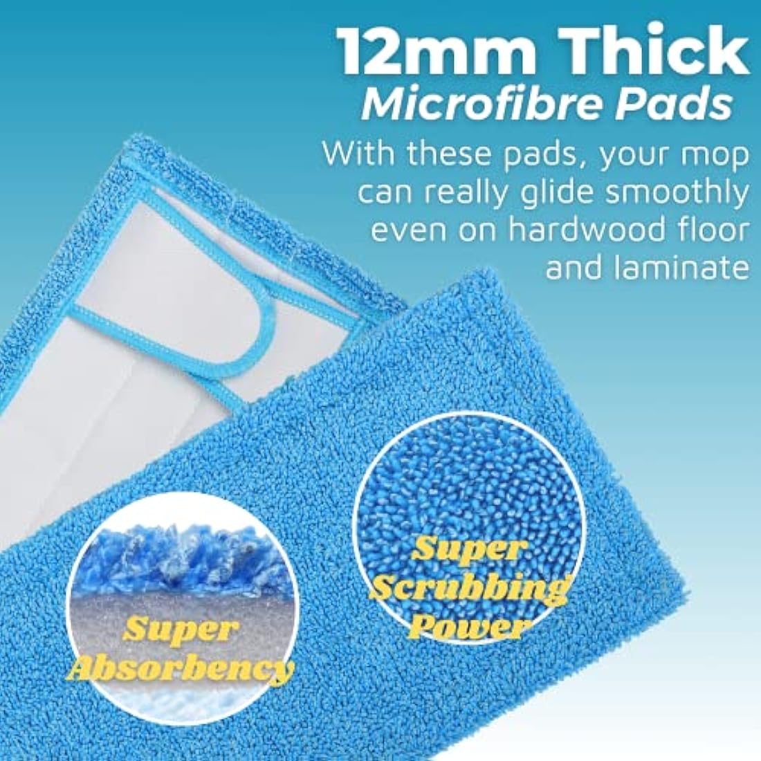Jolof Store Reusable Microfibre Mop Pads for Flash Speedmop (4 Pack)