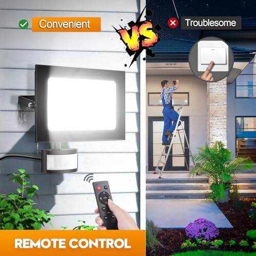 150W LED Security Lights with Motion Sensor & Remote – 2 Pack