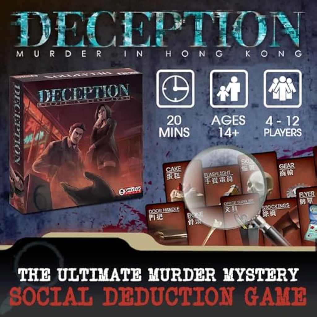 Deception: Murder in Hong Kong Board Game – Social Deduction Party Game