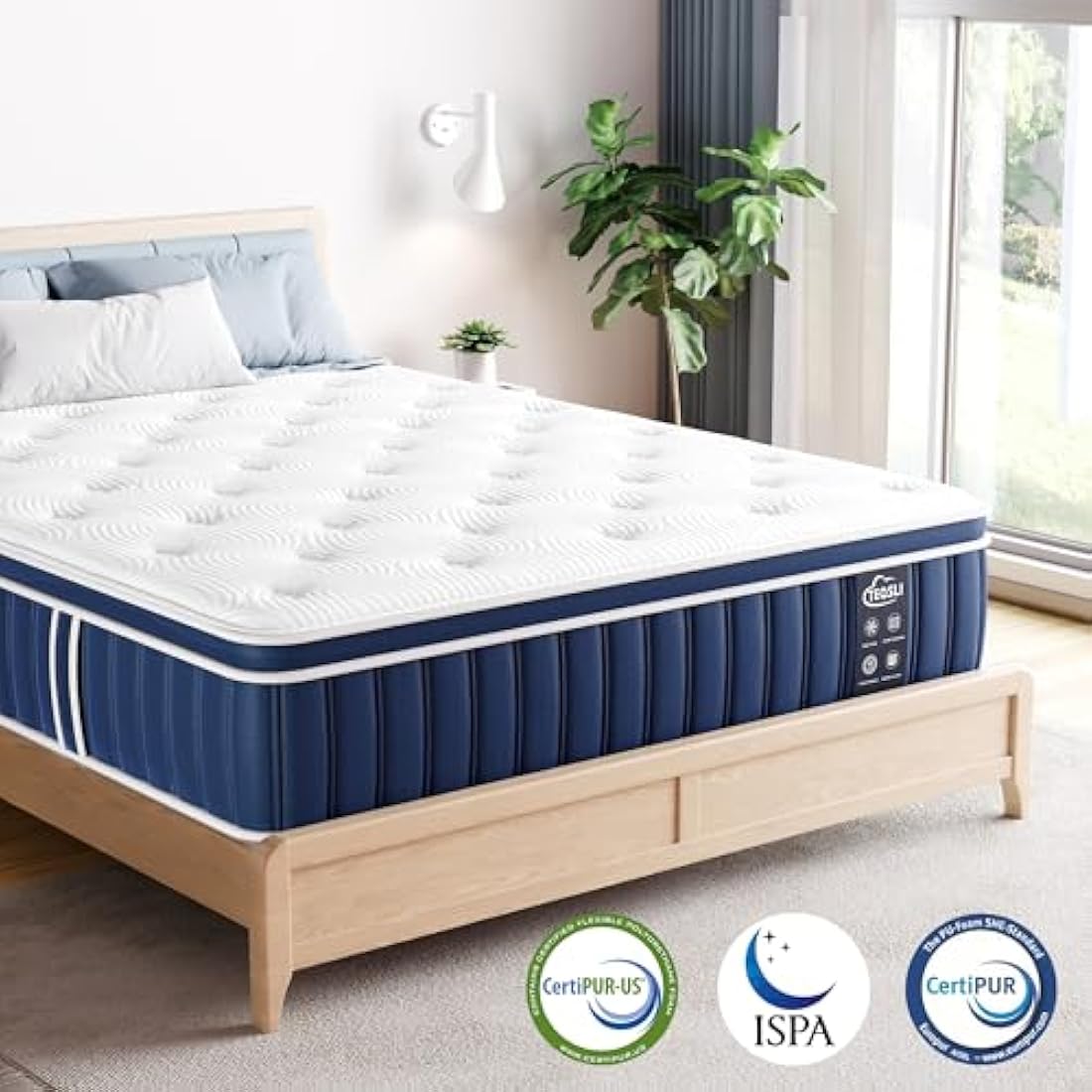 TeQsli 3FT Single Hybrid Mattress | 9-Zone Orthopedic Memory Foam & Sprung