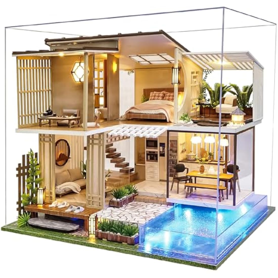 Spilay DIY Miniature Dollhouse Kit | 1:24 Wooden House with Music Box