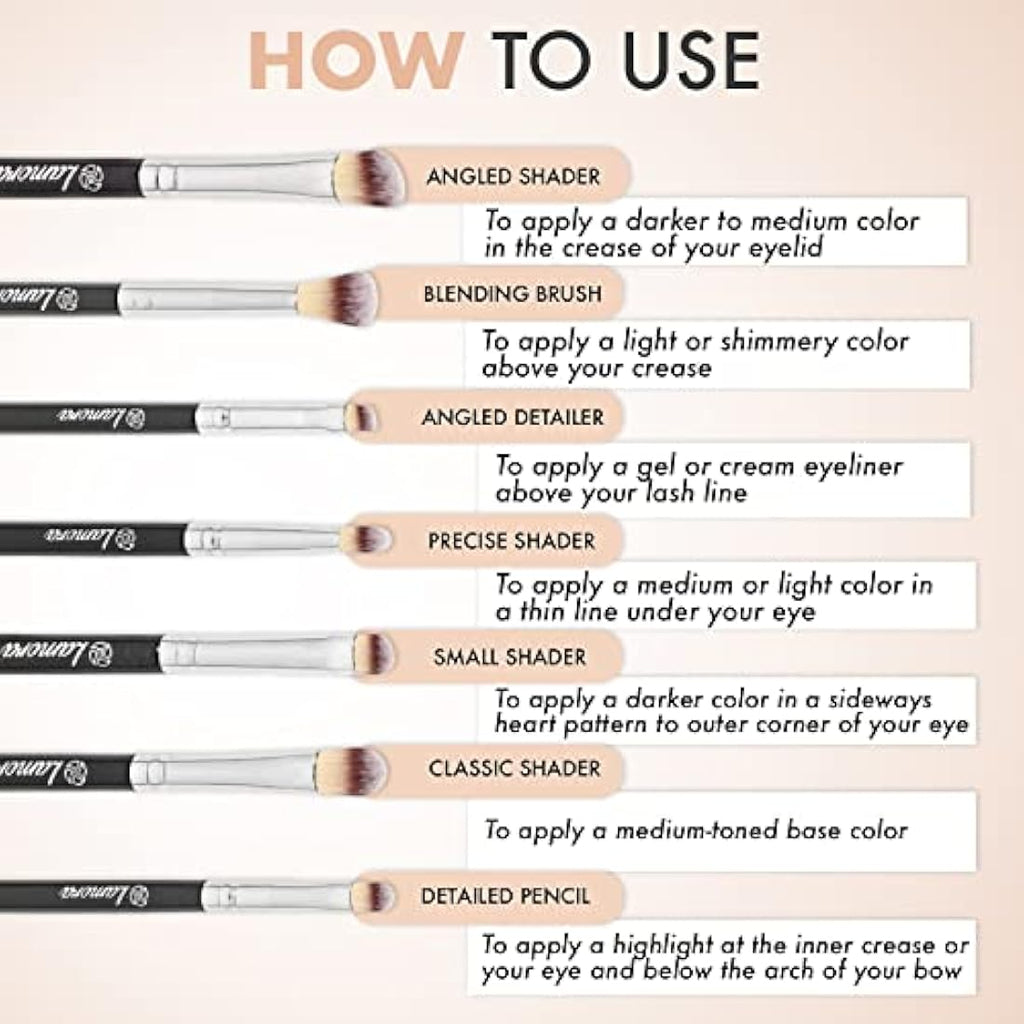 Jolof Store 7-Piece Eye Makeup Brush Set | Vegan Synthetic Bristles