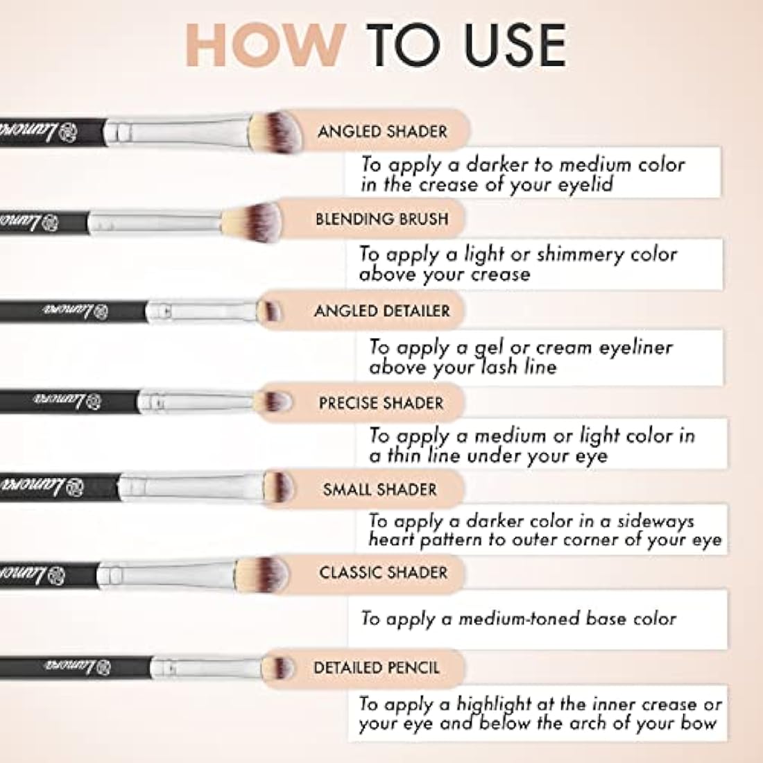 Jolof Store 7-Piece Eye Makeup Brush Set | Vegan Synthetic Bristles