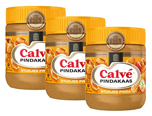 Calve Pindakaas met Noot - Chunky Peanut Butter - 3 Jars x 350g