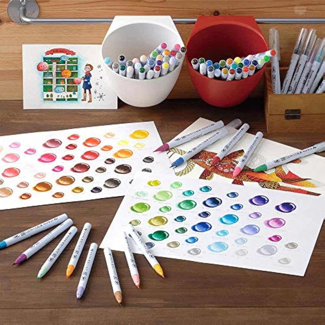 Kuretake Clean Color Real Brush Watercolor Pens - 48 Color Set