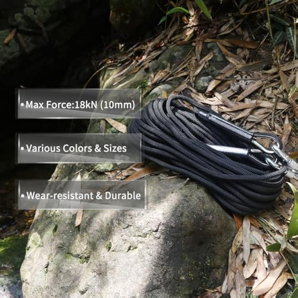 NewDoar 10mm Static Climbing Rope | 18KN High Strength Safety Cord