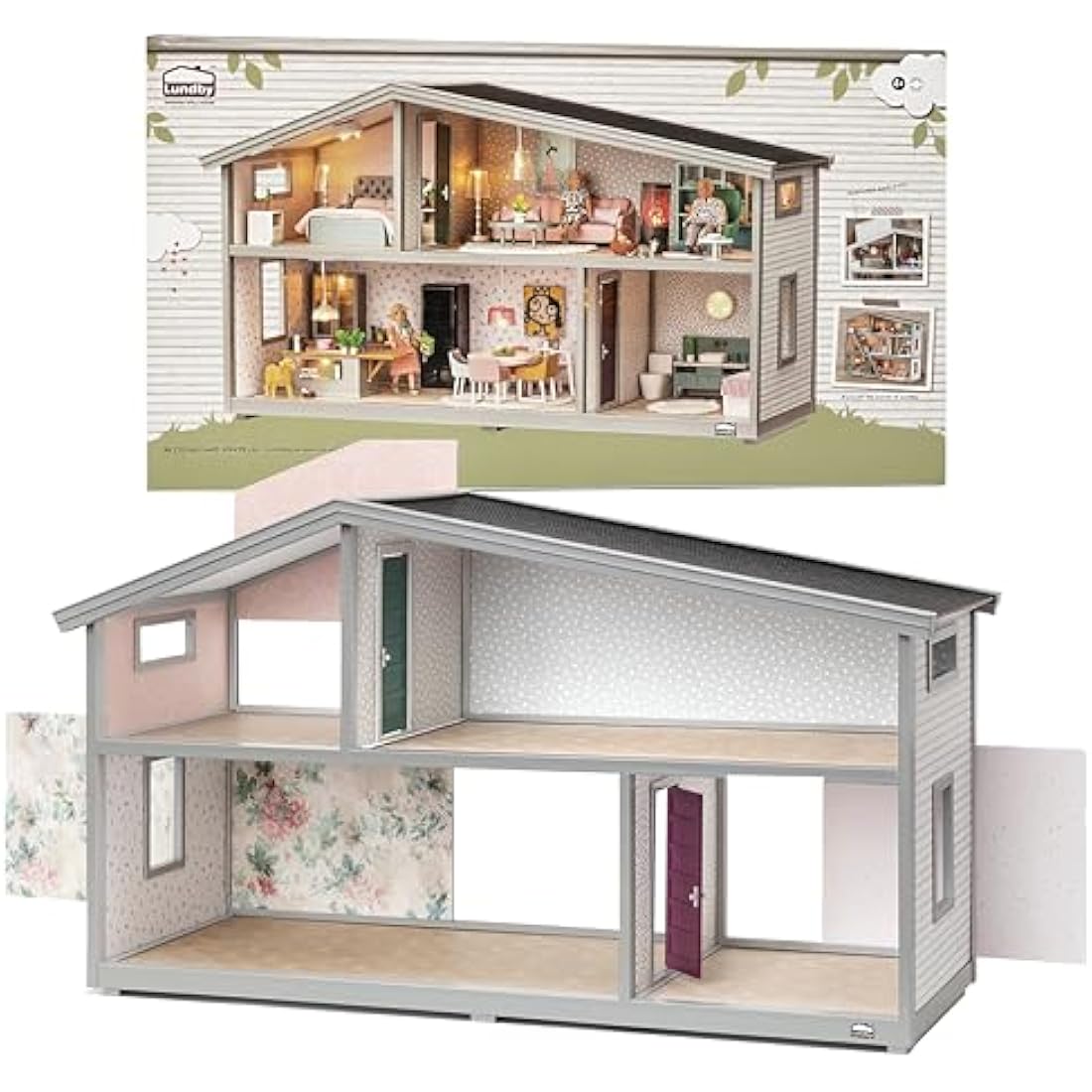 Lundby Expandable Modular Doll House – 2 Storey 4 Room Swedish Design