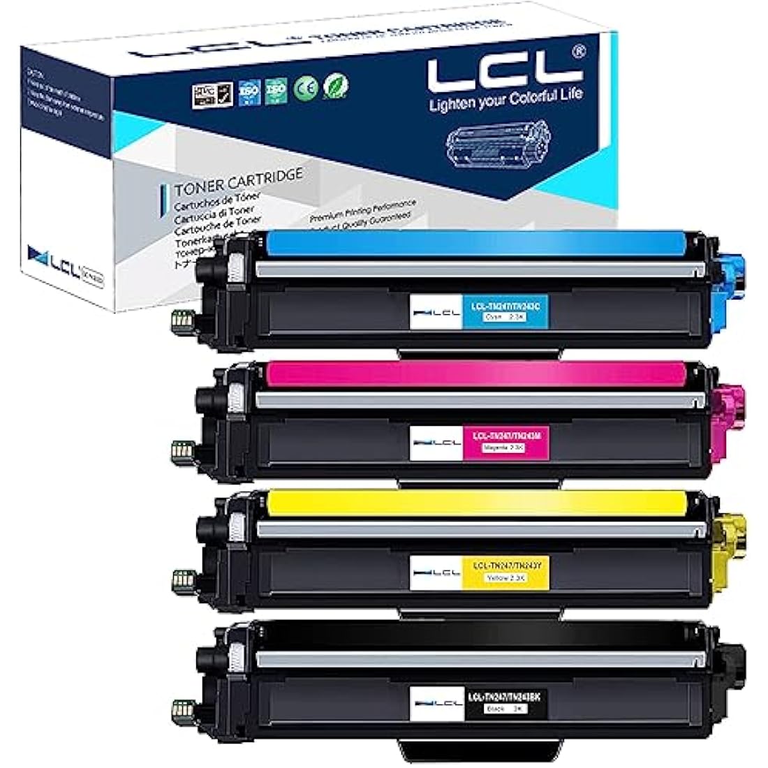 LCL TN247 High Yield Toner Cartridge for Brother HL-L3230CDW (4 Pack)