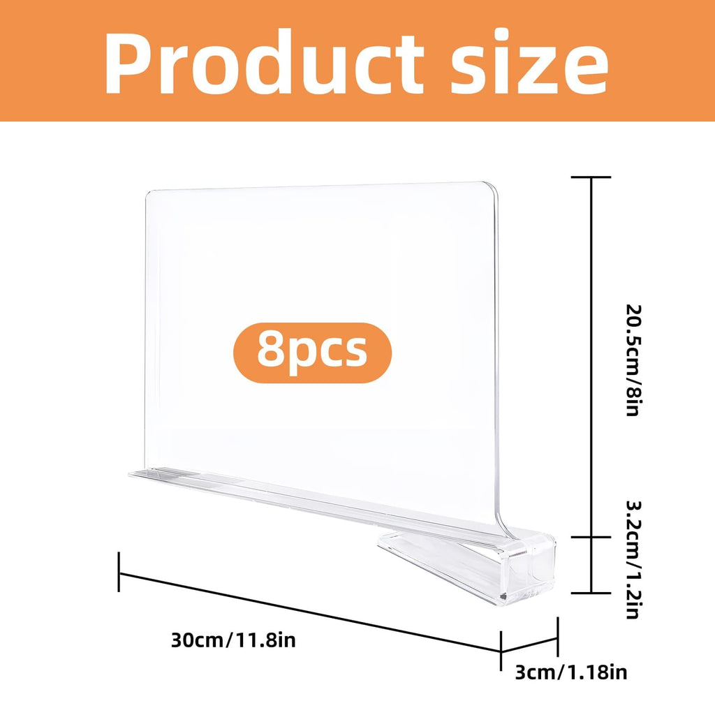 DYUEE Acrylic Shelf Dividers 8 Pack Closet Organizers and Storage Shelves - image 2