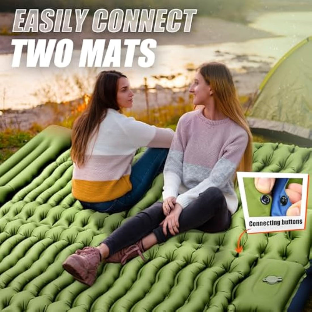 Yuzonc Ultralight Inflatable Camping Sleeping Pad with Built-in Foot Pump