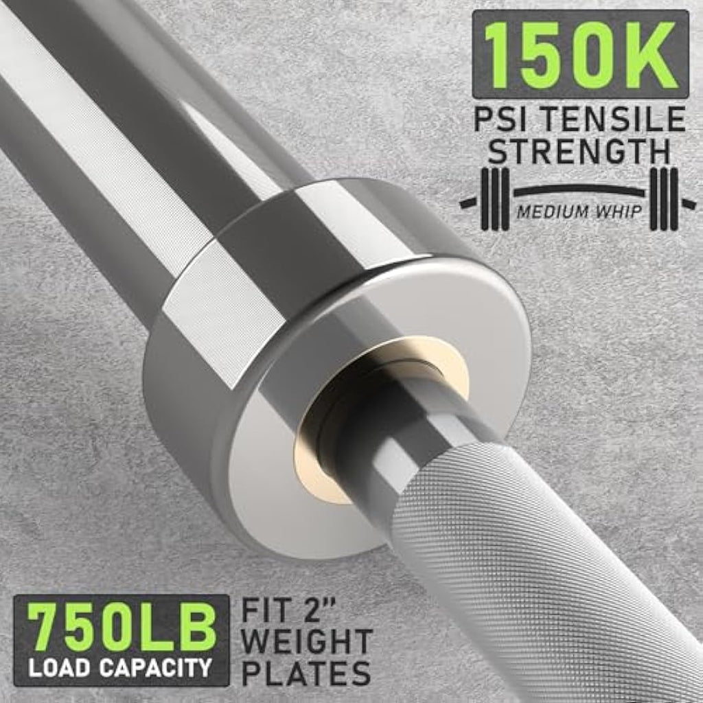 PhysKcal Olympic Barbell - 15kg/20kg Steel Weightlifting & Powerlifting Bar