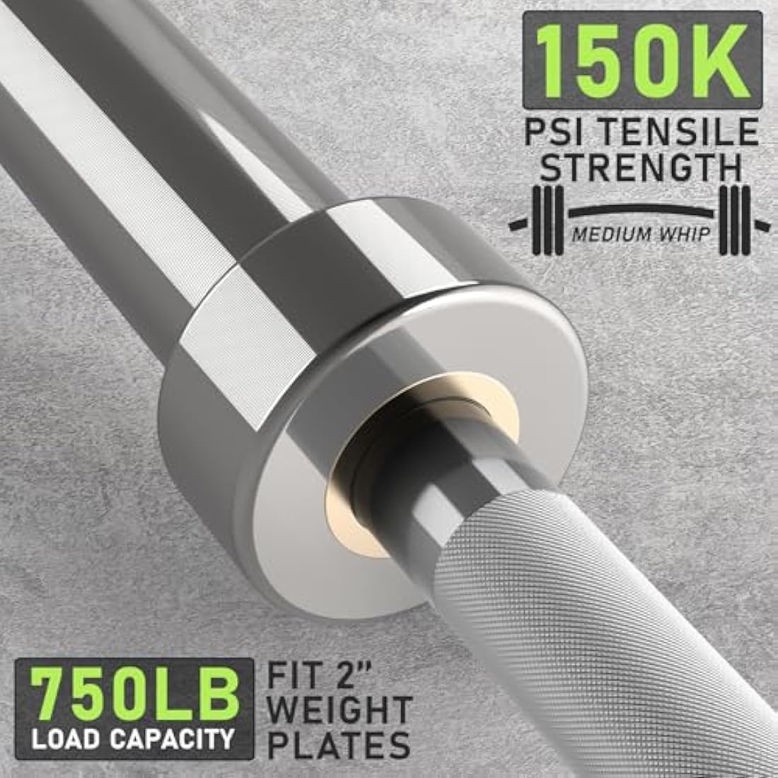 PhysKcal Olympic Barbell - 15kg/20kg Steel Weightlifting & Powerlifting Bar