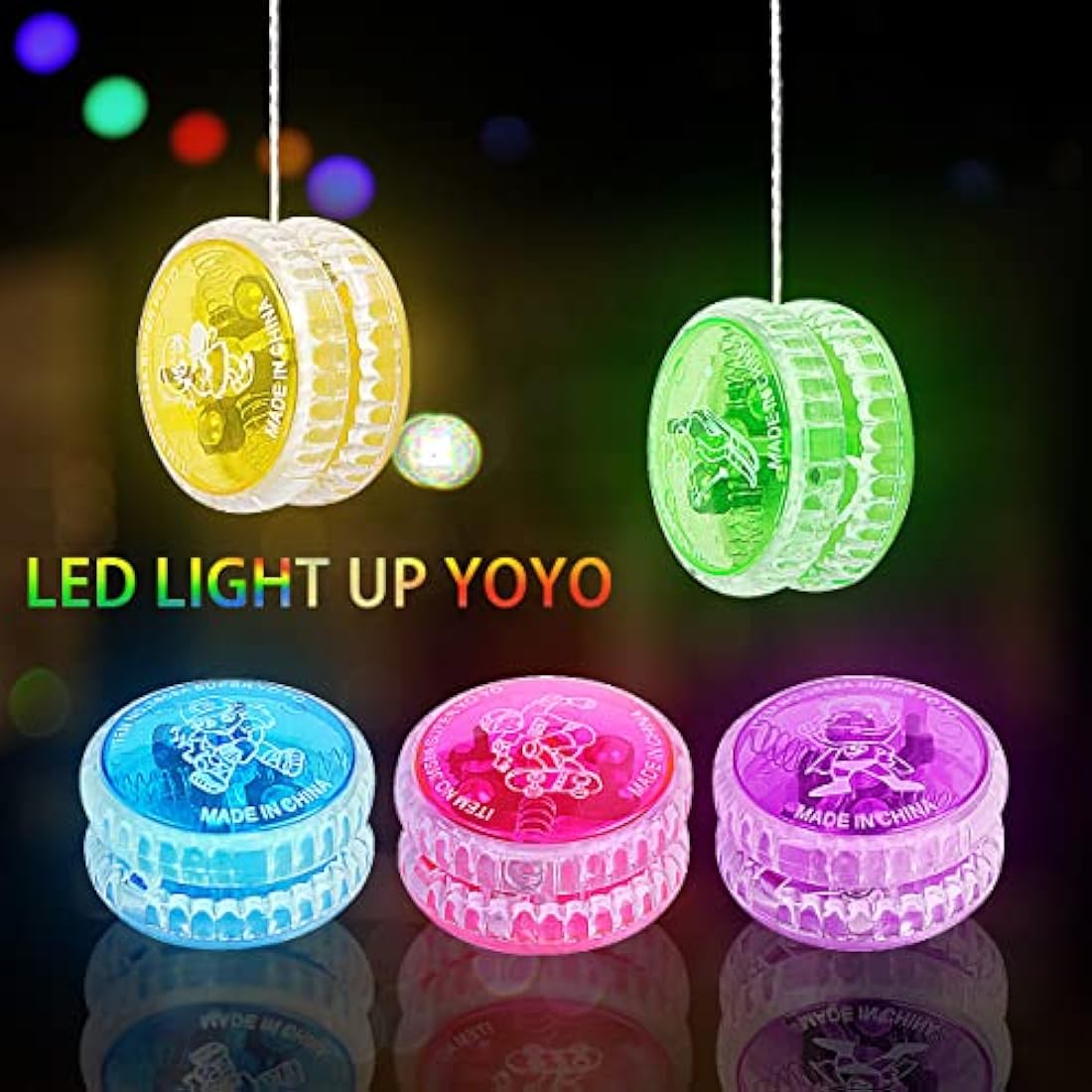 VicBou 15-Pack Light Up LED Yoyo – Responsive Plastic Toys for Kids