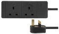 Pro Elec 2 Gang Extension Lead 20m – Heavy Duty Power Cable, Black
