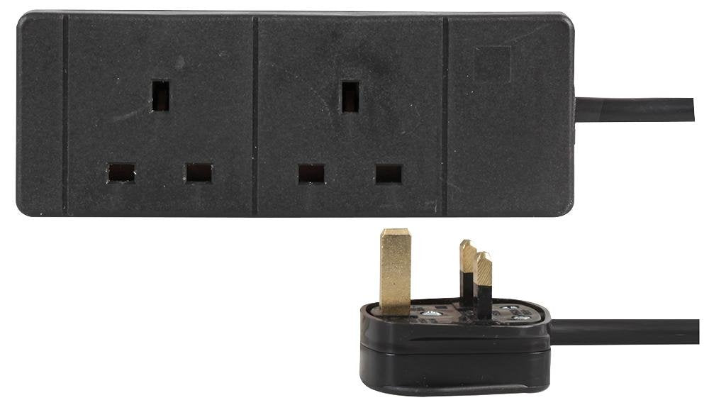 Pro Elec 2 Gang Extension Lead 20m – Heavy Duty Power Cable, Black