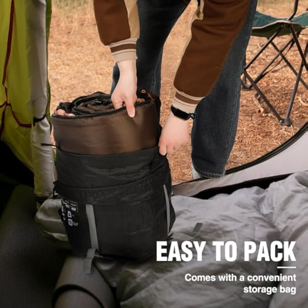 REDCAMP Cotton Flannel Sleeping Bag | 3-Season Waterproof Camping Gear