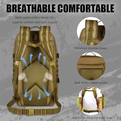 Protector Plus 60L Tactical Travel Backpack – Military MOLLE Duffel Bag