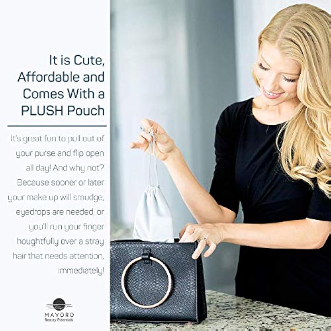 Mavoro 10x Magnifying Compact Mirror – 4 Inch Double Sided Travel Mirror