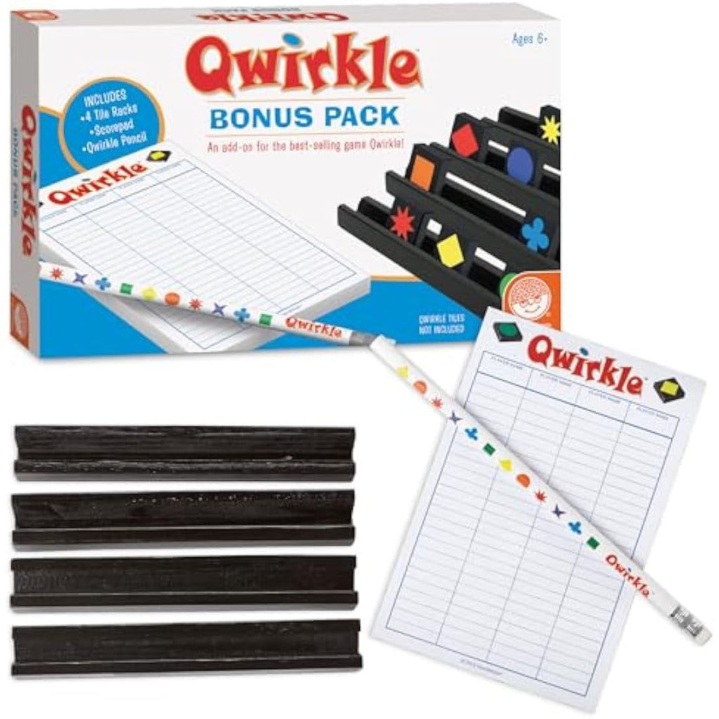 Mindware Qwirkle Bonus Pack Board Game with Tile Racks and Score Pad