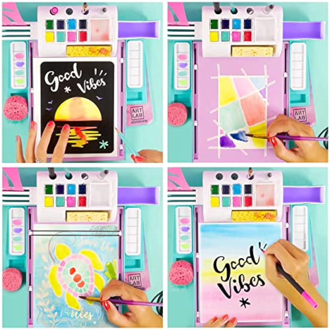 Watercolour Art Studio Kit – 8 Paints & 15 Sheets