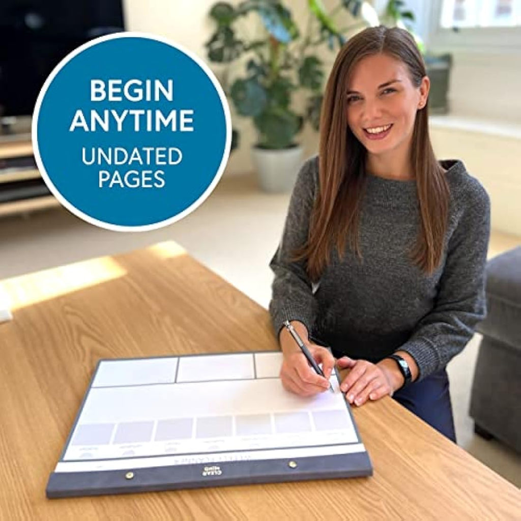 Clear Mind Concepts A3 Weekly Planner Desk Pad – Undated PU Leather