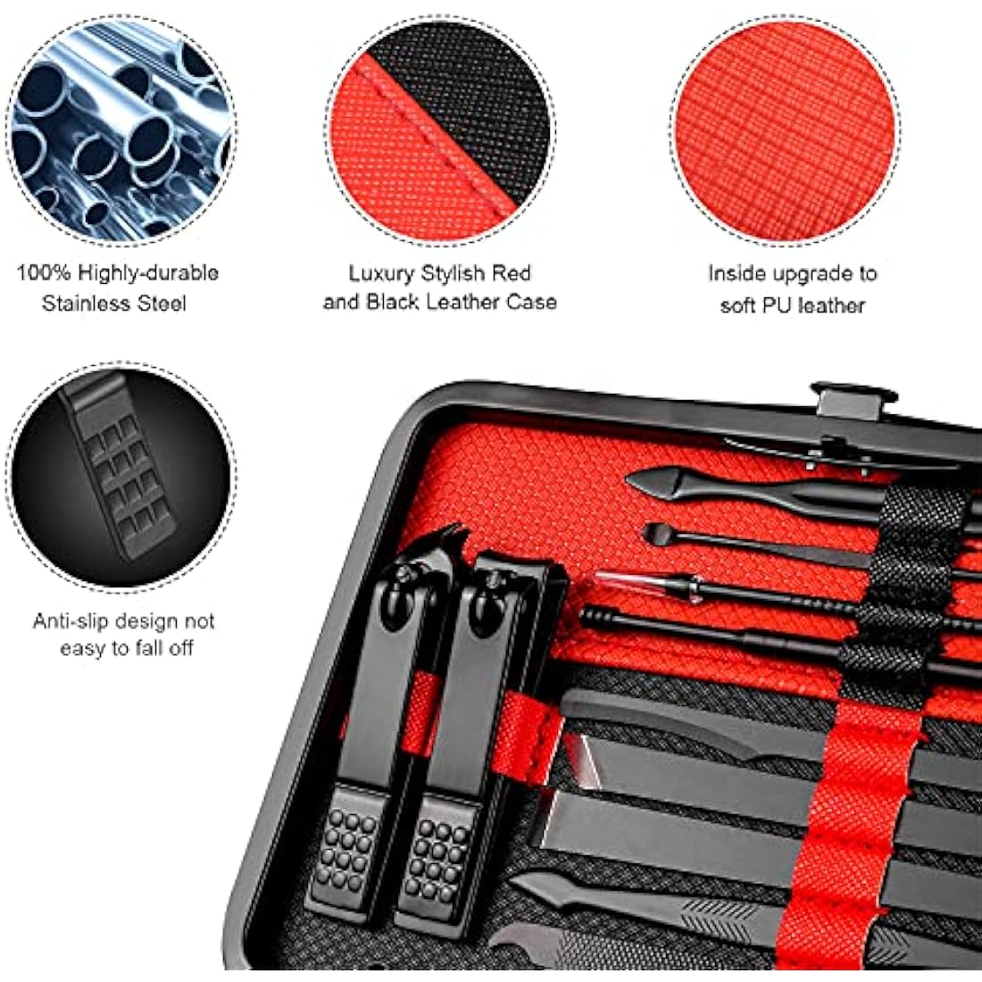 Keiby Citom 18-Piece Manicure Set | Stainless Steel Nail Care Kit