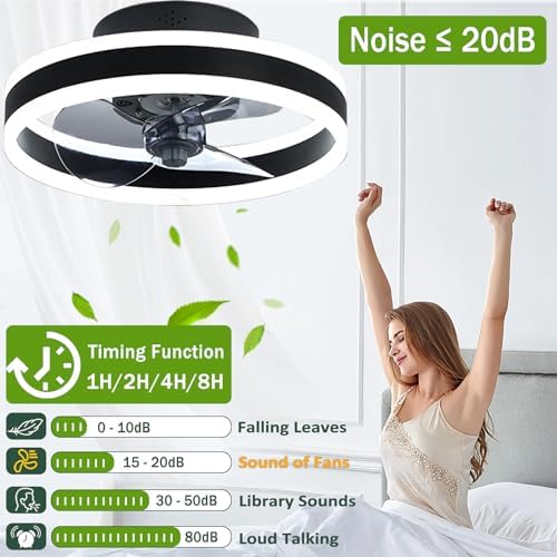 Jolof Store LED Ceiling Fan with Light – Modern 6-Speed Gold 40CM