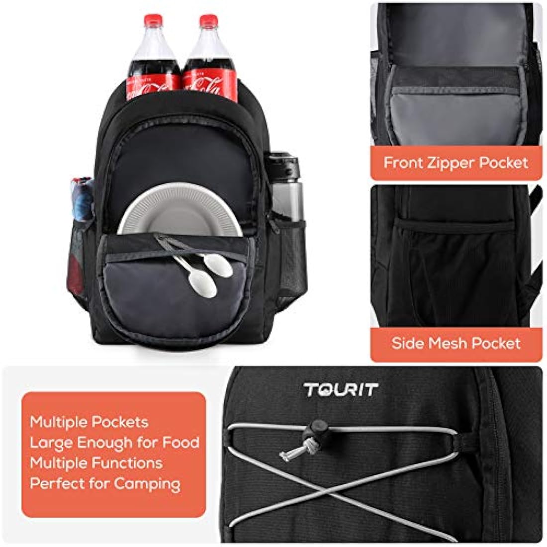 TOURIT Insulated Cooler Backpack – 28 Cans Leakproof Lightweight Bag