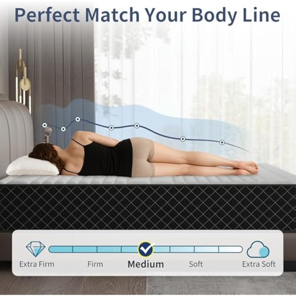 Molphit 10 Inch Hybrid Double Mattress | Memory Foam & Pocket Spring