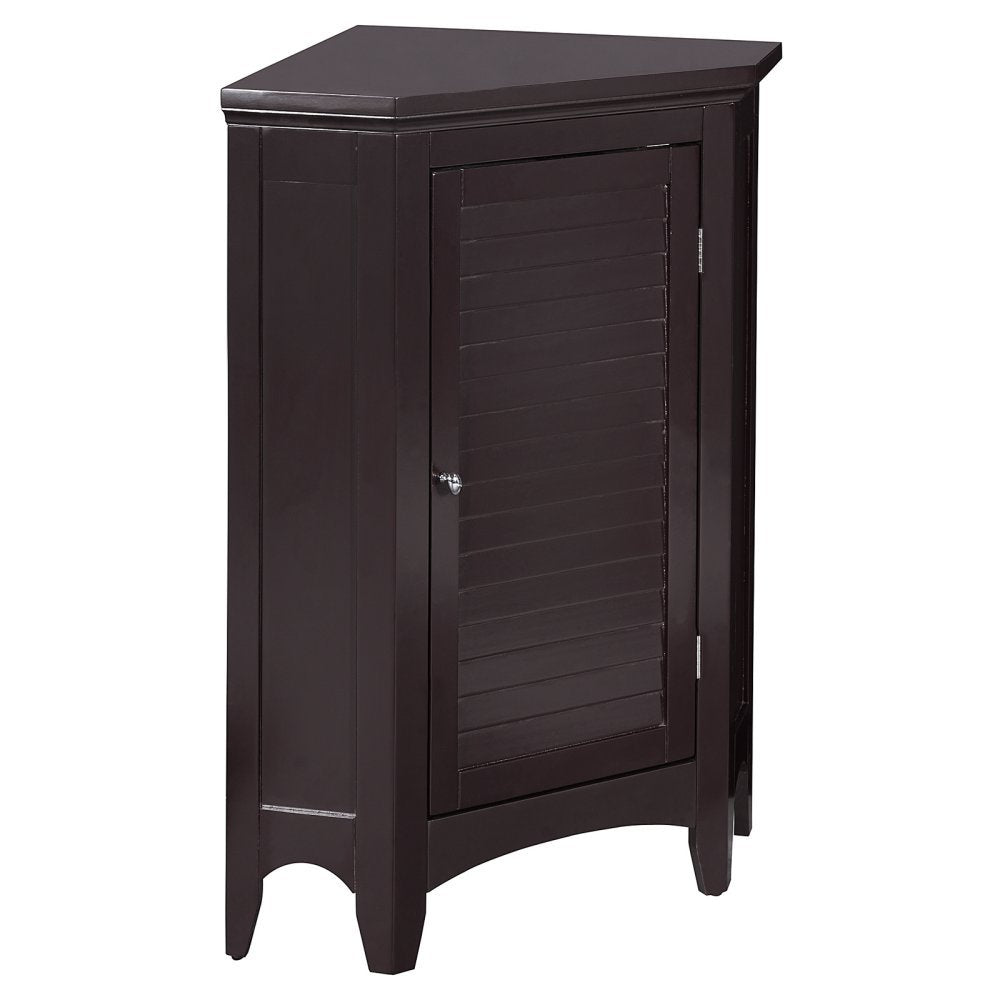 Teamson Home Wooden Corner Bathroom Storage Cabinet - Dark Brown MDF