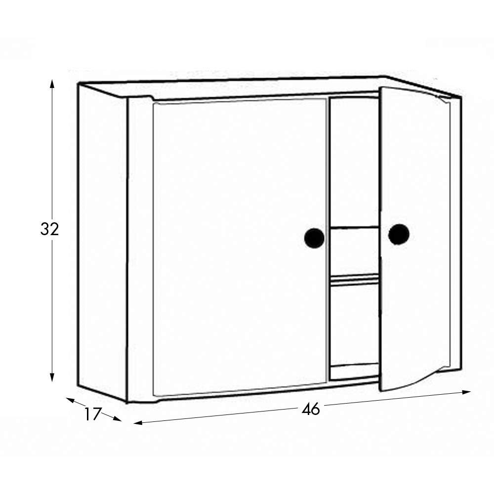 TATAY Horizontal Bathroom Cabinet | White Plastic Wall Storage Unit