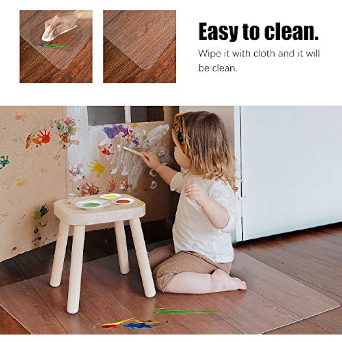 Kuyal Clear PVC Chair Mat for Hard Floors | 75 x 120 cm Floor Protector