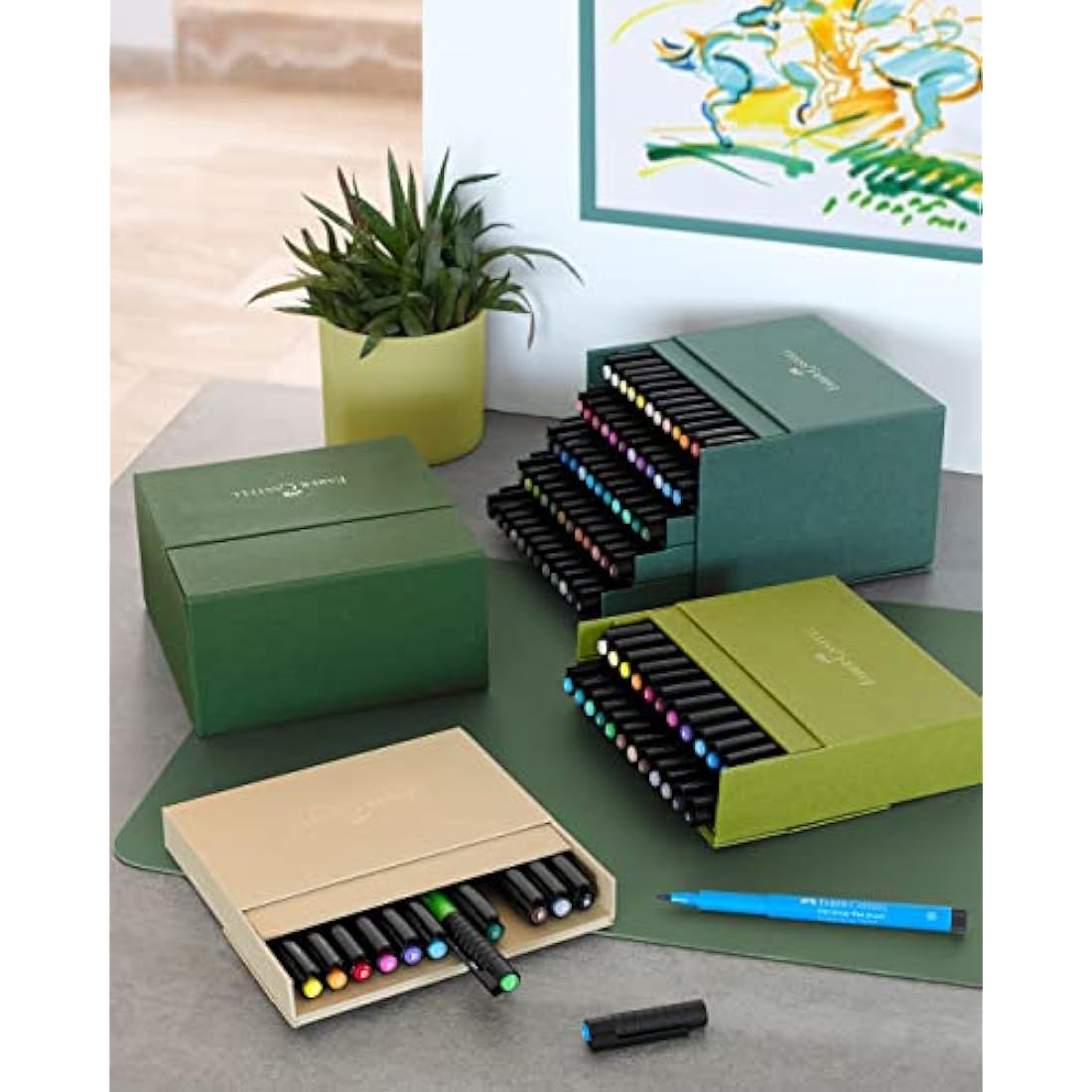 Faber-Castell Pitt Artist Pen Brush - India Ink Studio Box of 60