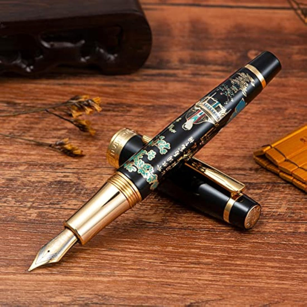 Hongdian 231 Fountain Pen – Chinese Painting Brass Pen with Fine Nib