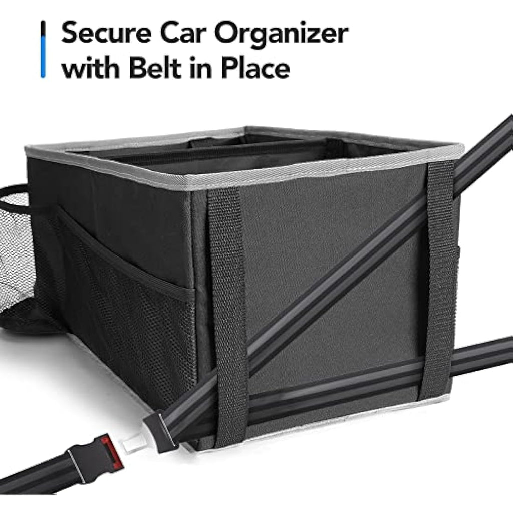 Alijees Car Seat Organiser – 600D Oxford Storage Caddy with Cup Holders