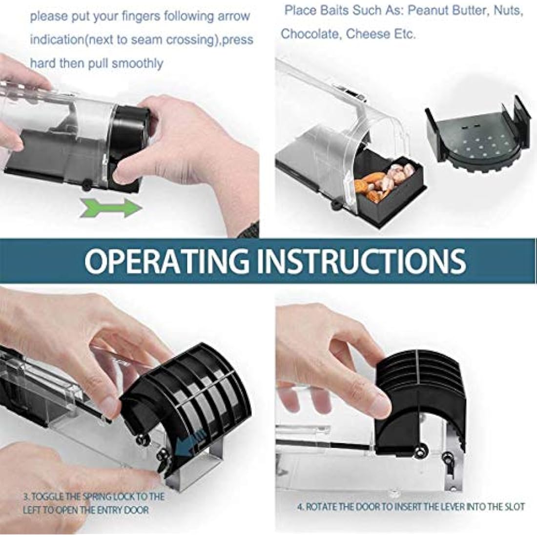 Bxlive Humane Mouse Trap – Reusable No-Kill Indoor Rodent Catcher