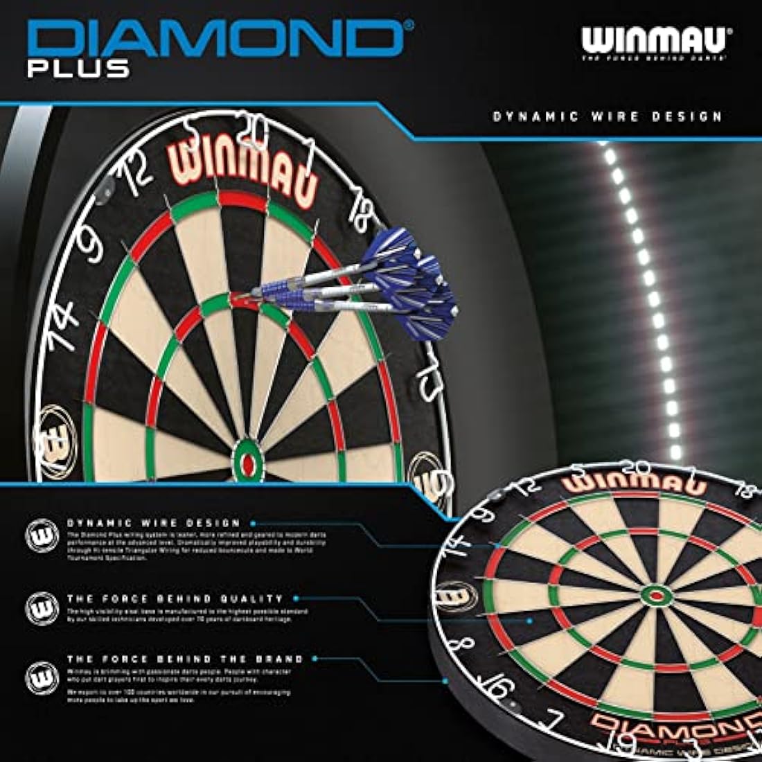 Winmau Diamond Plus Bristle Dartboard – Professional Sisal Tournament Board