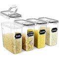 Wildone Airtight Cereal Container Set | 4L BPA-Free Food Storage (4 Pack)